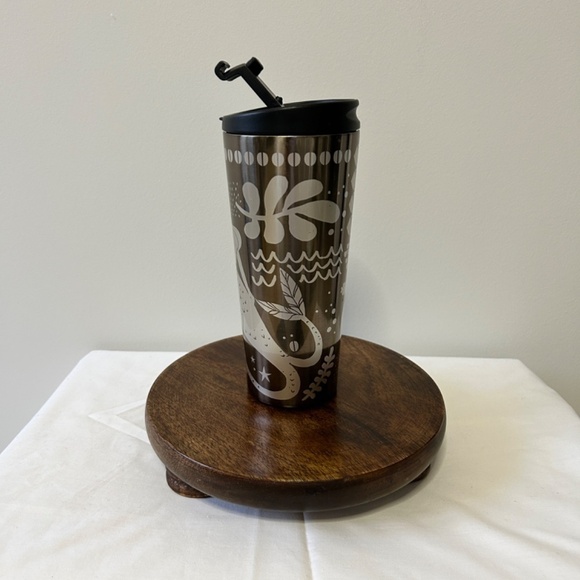 Starbucks 16.6 Oz Mermaid Coffee Insulated Travel Mug Black/Silver Bundle & Save - Picture 2 of 9
